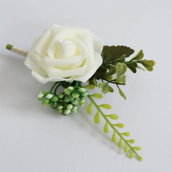 4 st vita bröllopsblommor för män