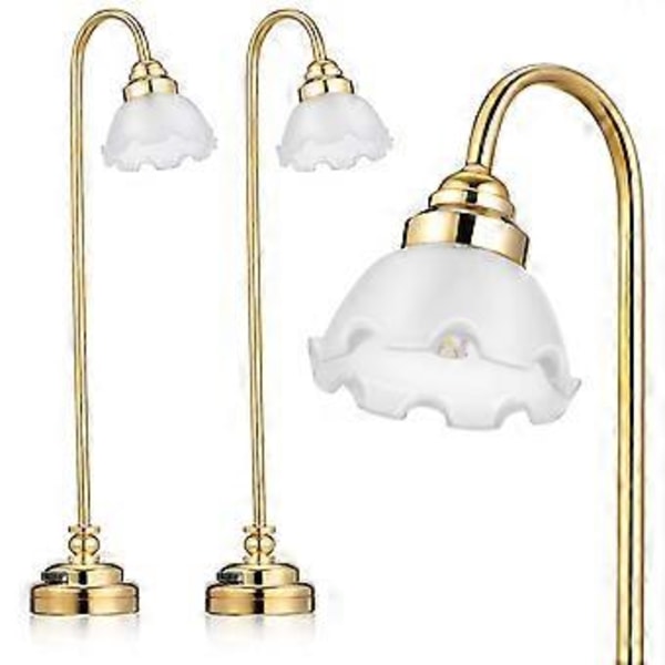 2 stk. Mini Dukkehuslampe Mini Dukkehusbelysning Bordlampe Dekoration Dukkehustilbehør