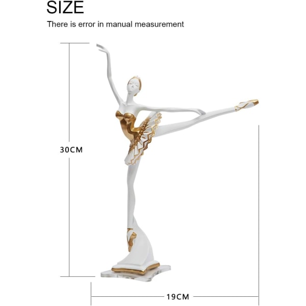 30cm Ballerina-patsas Dekoratiivinen Naishahmo Veistos Hartsi Jooga