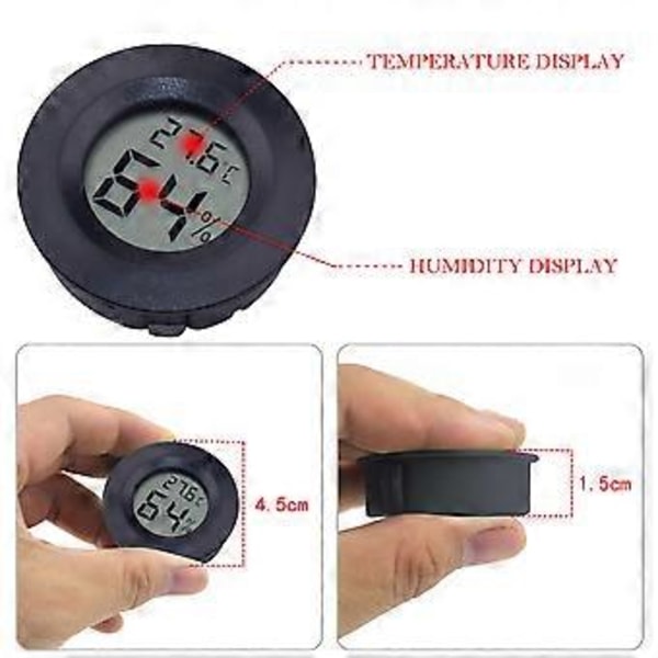 7 st Mini Hygrometer Termometer Elektronisk Luftfuktighet Temperaturmätare för Terrarium