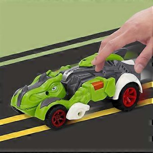 Triceratops-leluauto Tyrannosaurus rex -inertiamallinen auto, kestää putoamista ja iskuja, muodonmuutoksia dinosaurusauto (sininen)