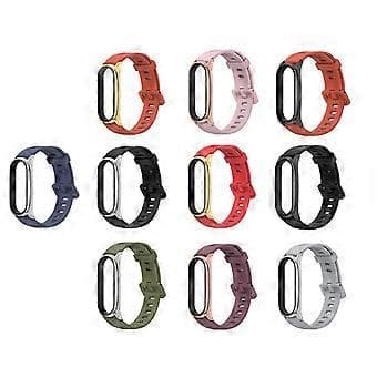 For Xiaomi Mi Band 6/5/4/3 Silikonrem + Etui (Grå Sølv)