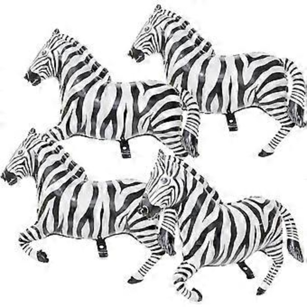 40'' Giant Wild One Safari Zoo Jungle Safari Dyreballonger Zebra Ballong for Festforsyninger Bursdagsdekorasjoner Babyshower, 4-pakning Dyreliv Oppblåsbare