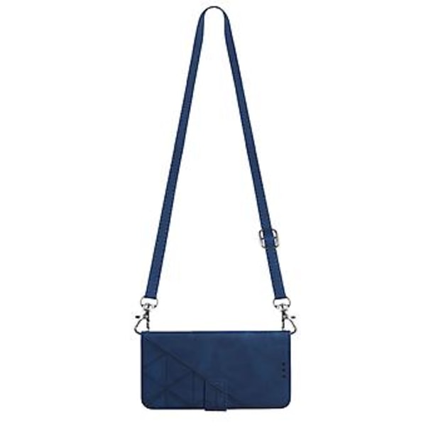 Crossbody-fodral med präglad design för iPhone 12 Pro Max (Blå)