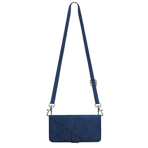 Crossbody-veske med preget design for iPhone 12 Pro Max (Blå)