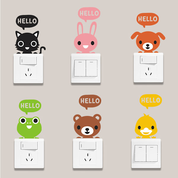 StickerDesign Pakke med 6 klistremerker for bryter/plate/pr