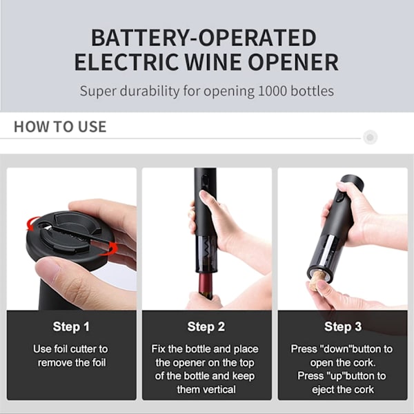 Elektrisk proptrækker Elektrisk flaskeåbner Sommelier prop