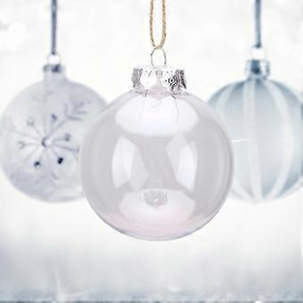 5 st Julgranshänge Transparent Plast Julkula Festdekorationer Ornament 6cm