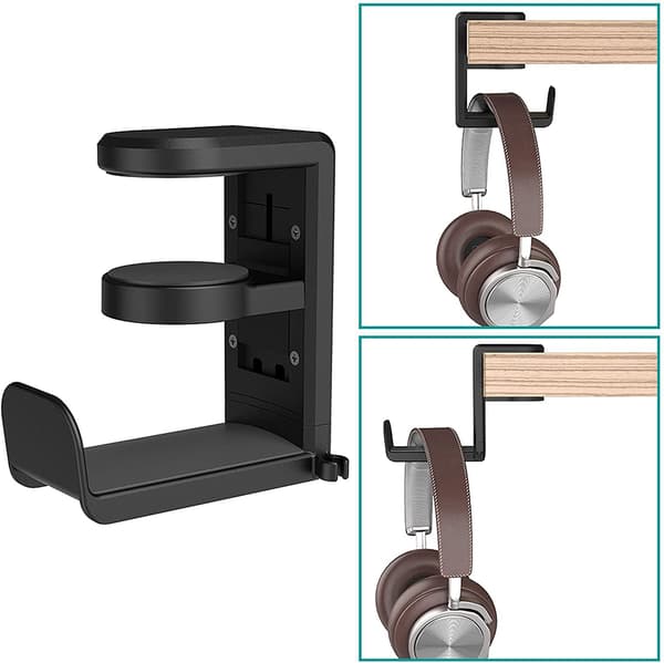 Klipp-på headset-hållare, justerbar, 360o rotation
