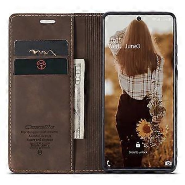 CASEME 013 Series Flip Wallet Läder Telefonfodral för Samsung Galaxy A71 (Stil E)