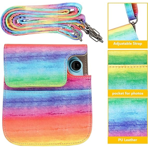 Syntetisk skinnveske for Fujifilm Instax Mini 11 Instant Camera med justerbar stropp og deksel