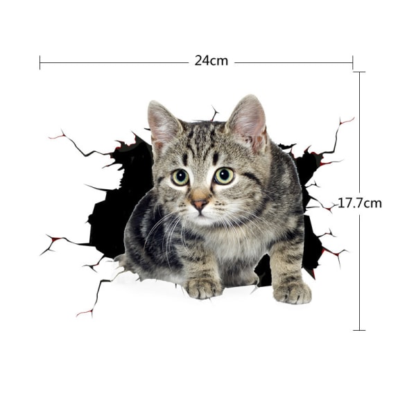(C)3D Katt Avtagbar Bilsticker Bil Dekoration Klistermärke Bilfönster Animation Kul Dekoration Kattunge St