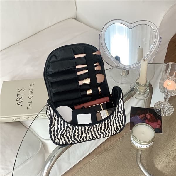 Zebra Print Makeup Taske Vandtæt Nylon