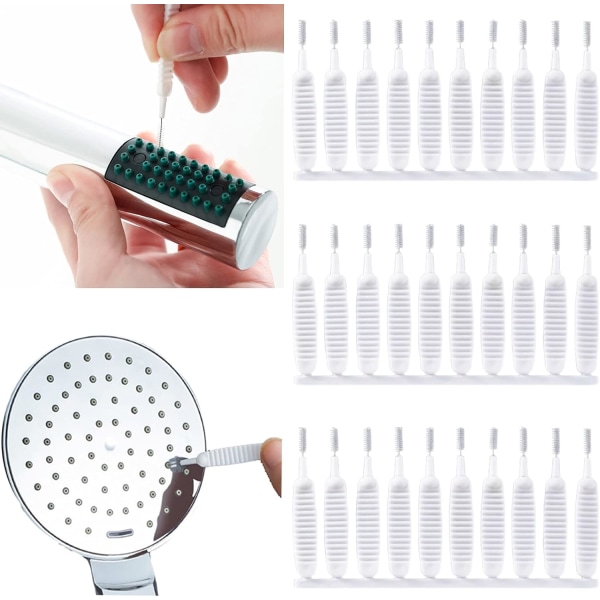 30 st Anti-Clog duschmunstycke rengöringsborste för duschhuvud