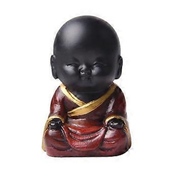 Resin Buddha Statue Små Børn Munk Figurer Te Kæledyr Ornament A( C)