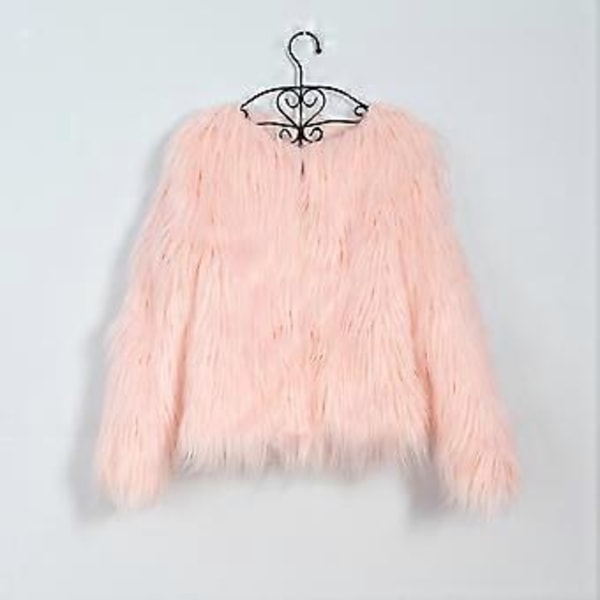 Pels Pelsfrakke Vinter Dame Pels Falsk Hvid Jakke Vinter (S pink)