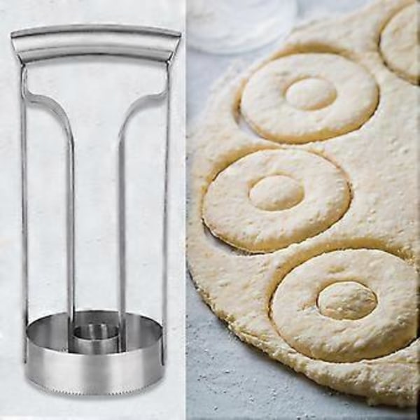 Donutform Non-klæbende Fødevaregodkendt Multifunktionel DIY Rustfrit Stål Kage Brød Konditori Skærer Maker Form Køkkenudstyr