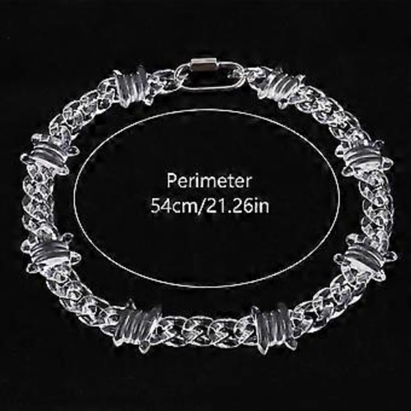 Trendy Lås Vedhæng Halskæde Gotisk Akrylkæde Torne Halskæde Unisex Choker Mode Smykker til Kvinder og Mænd Rød( Rød)