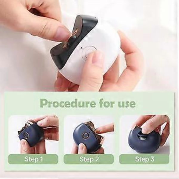 Bärbar Mini Elektrisk Nagelklippare Polermaskin Med Ljus Lågt Ljud Nagelvård Manikyrverktyg För Baby Vuxen Nagelklippare (Safirblå)
