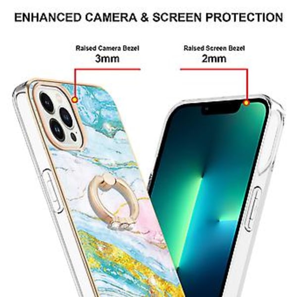 Elektroplettet Marmor IMD TPU-etui til iPhone 15 Pro Max (Grøn 1)