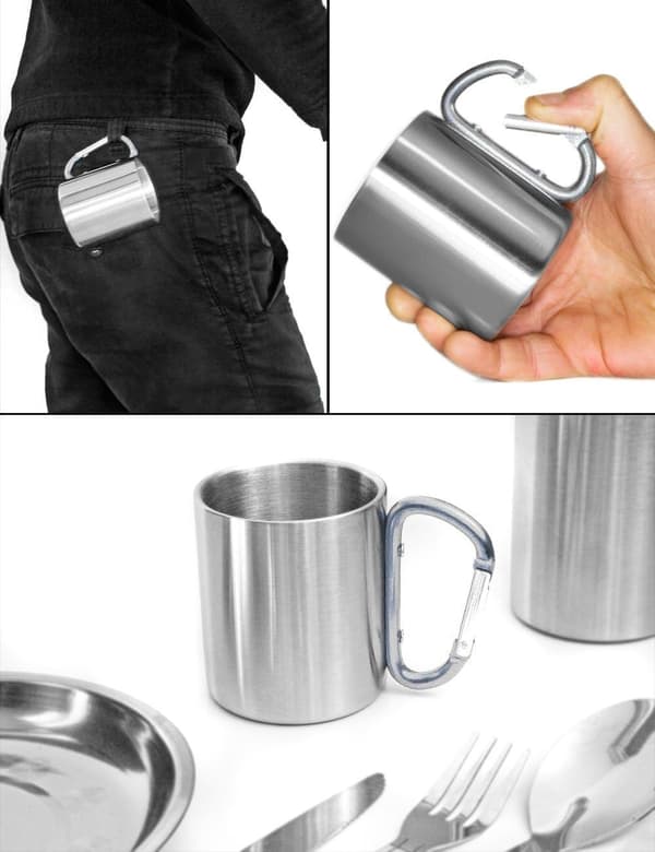 Udendørs krus til camping, kompakt og let, 220 ml