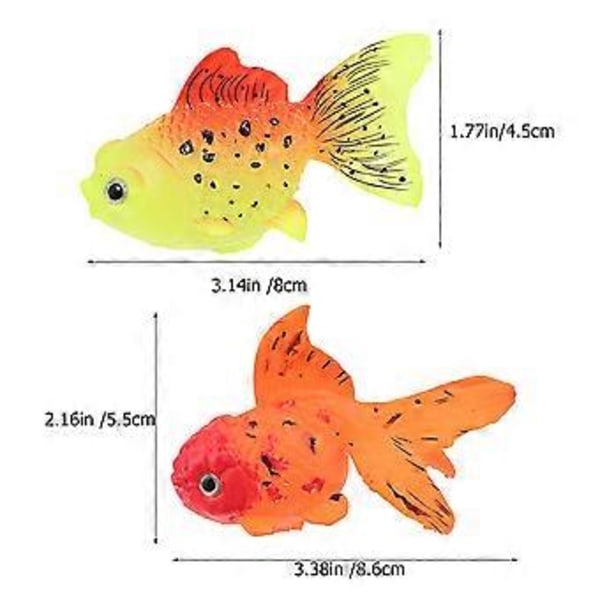 2 stk. Akvarium Flydende Falsk Fisk Model Kreativ Lysende Fisk Dekoration Slidstærk Fisk Statue Dekor
