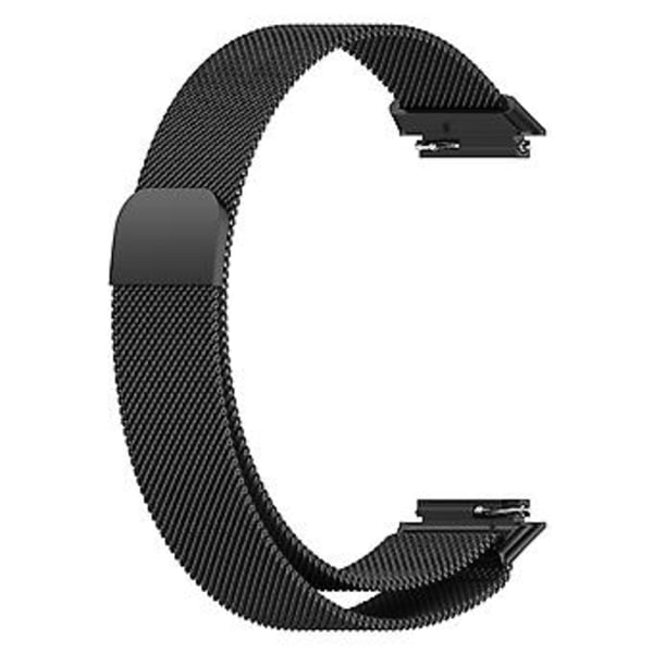 Milan Metalliskt Magnetiskt Armband för Huawei Band 7 / 7 NFC (Svart)