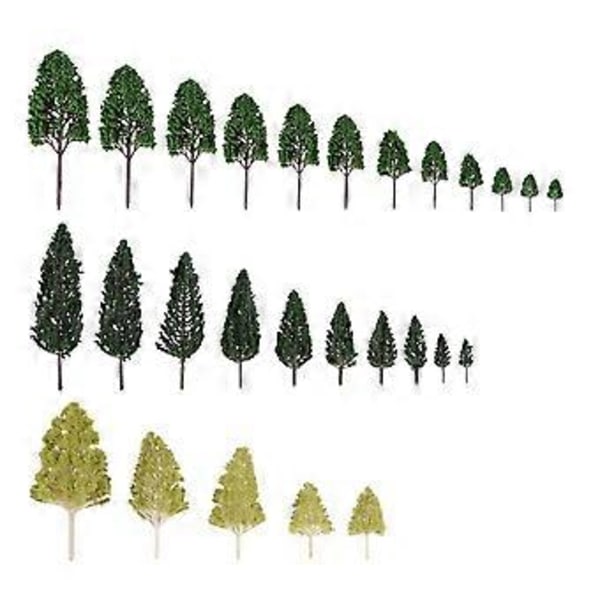 27 st Mini Träd Set Landskap Arkitektonisk Modellträd