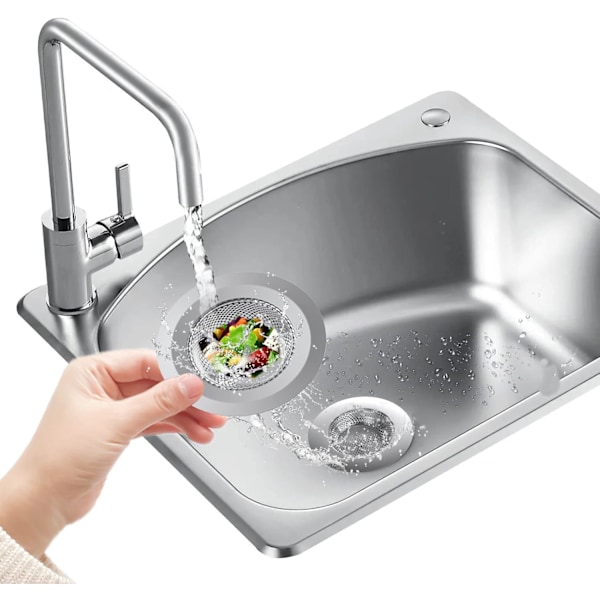Köksho Strainer, 2-pack Rostfritt Stål Avloppsskydd