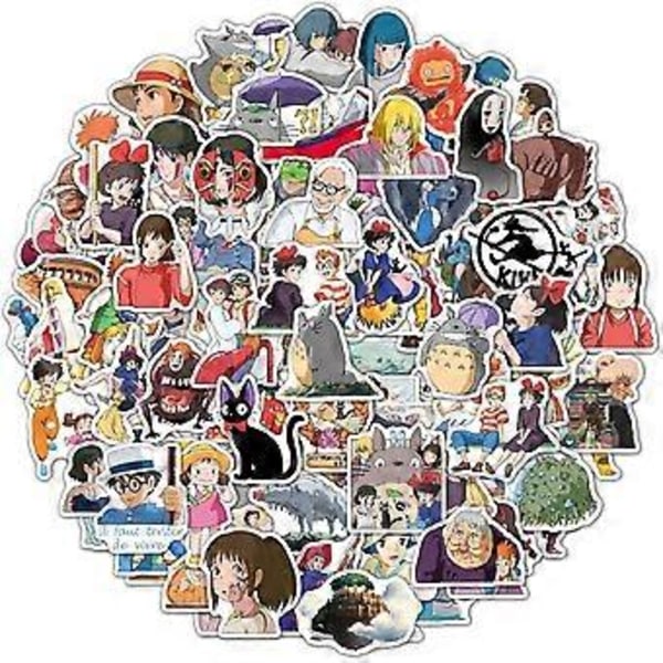 100 kpl söpöjä anime-tarroja, Kawaii Studio -tarroja vedenkestäviä vinyylitarroja kannettavalle tietokoneelle, kitaralle, vesipullolle, matkalaukulle, pyörälle, muodikkaita tarroja lapsille ja teineille