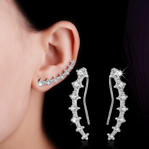 Bling örhängen manschett koppar plätering platina örhängen kvinnor full set