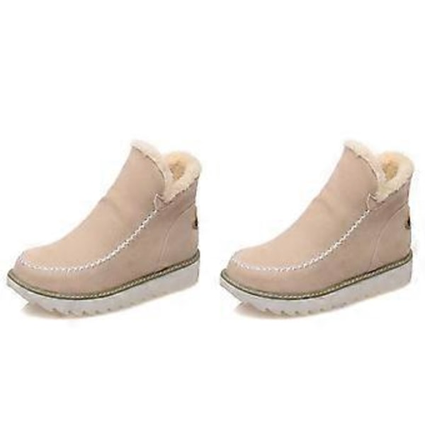 1 Par Klassiska Halkfria Ankel Uggs för Dam Svart Bomull 1 Par Varma Snökängor Mikrofleecefoder (40 Vit)