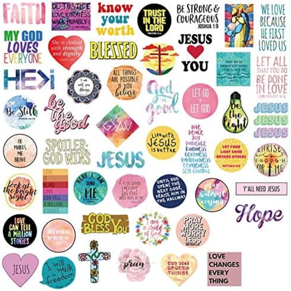 Jesus God Bless You Sticker Pack of 50sheet Christian Stickers Fa