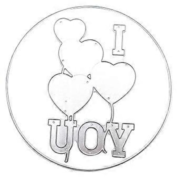 Kærlighedsballon Metal Skæreforme Valentinsdag Ballon Dør Embossing Script Dør