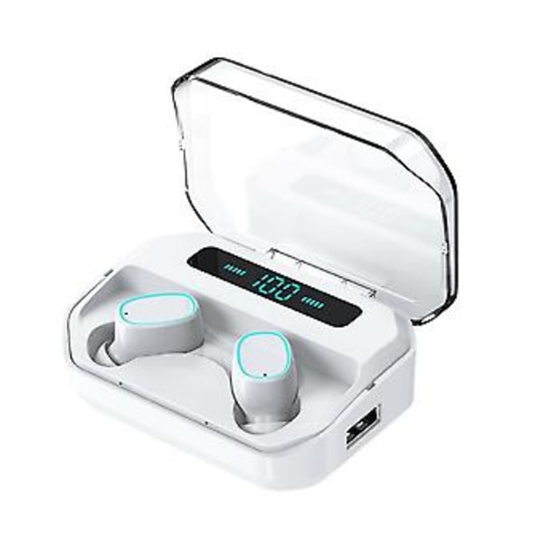 Langattomat 5.0 Bluetooth -kuulokkeet nappikuulokkeet Samsung iPhone Android IOS -puhelimille (M8-valkoinen)