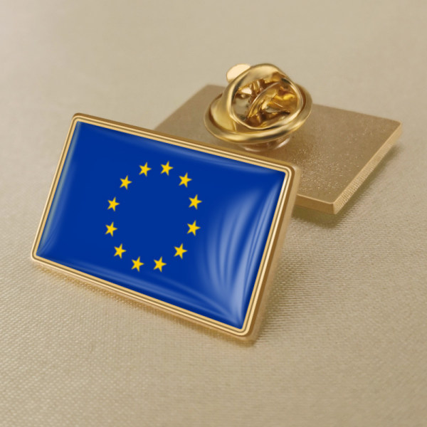 (B) 1 st Europeiska unionens flaggmärke Metallmärke Pin Brosch Europeisk