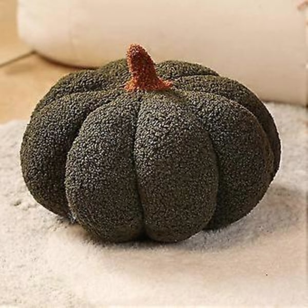 Kurpitsakoru Plus-Kurpitsatyyny, Halloween-Kurpitsatäytetty Leikkikalu Kurpitsa 3D-Muotinen Tyyny Koti Sisustukseen (28 cm Tummanvihreä)