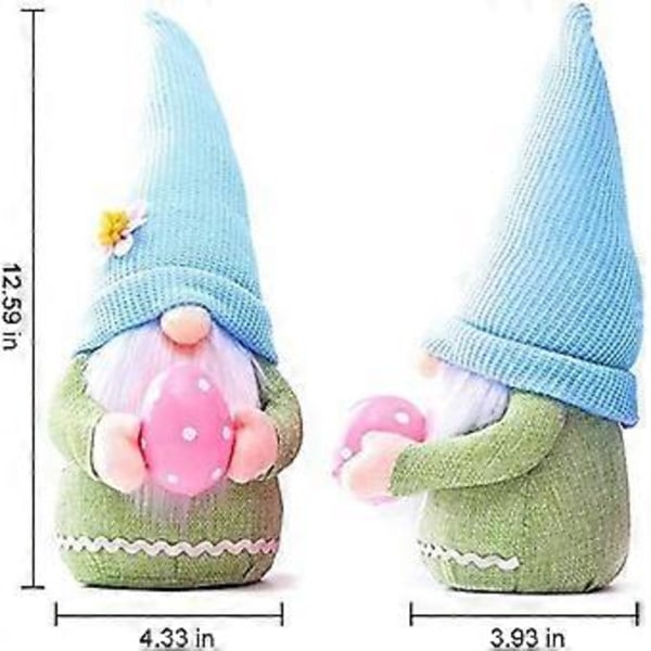 Påsktomte Plysch Elf Dekorationer, 2 st Handgjorda Tomte Kanin Ansiktslösa Dockor Påskpynt, Vår Heminredning Presenter till Kvinnor Män (A)
