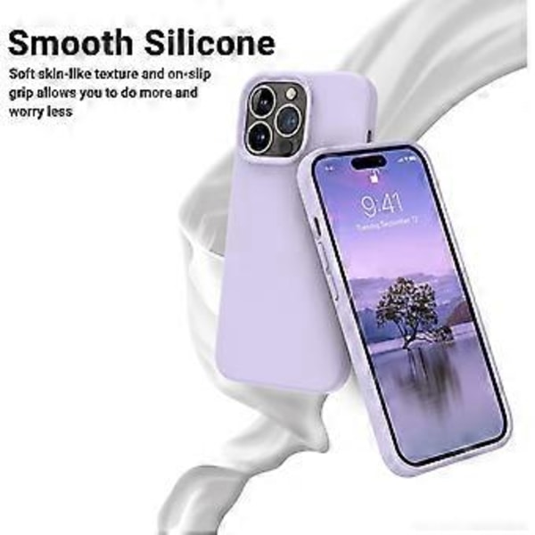 Designad för iPhone 14 Pro Skal, Silikon Stötsäker Smalt Tunnt Telefonskal för iPhone 14 Pro 6.1 tum (Molnlila)