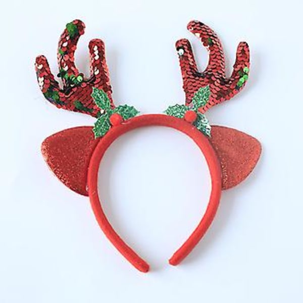 Reinsdyr Hodebånd Brun Hjortehorn Hårbånd Fjær Hjortehode Hodebånd Julefest Hodebånd Hårtilbehør for Kvinner Jenter Hårstyling