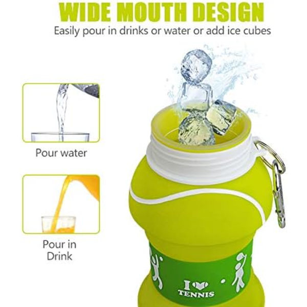 (D)550 ml Sports Silikon Vannflaske - Drikkeflaske for Barn, Jenter og Gutter