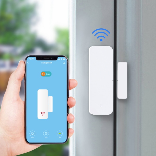Trådløs WiFi Smart Vindue Dørsensor, Lav Energi Hjem Alarm Fjern