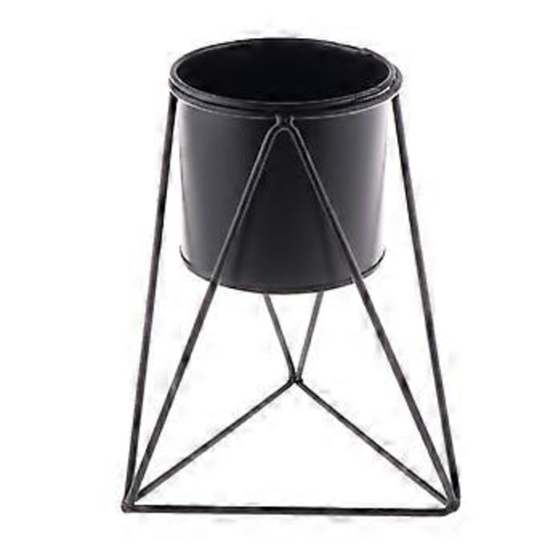 Nordisk Stand sukkulent blomst farve grøn Pot Minimalistisk Metal Jern Vase Skrivebordsdekoration Rekvisitter (A Sort)