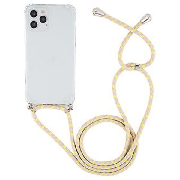 TPU-etui med snor til iPhone 15 Plus (Grå Gul)