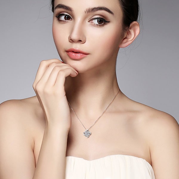 Silver Halsband, Kubisk Zirkonia, Gemini Hänge, Mors Dag, Fo