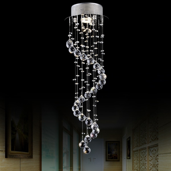 Moderne LED-lysekroner i taket Spiral Ball Raindrop K9 Crys