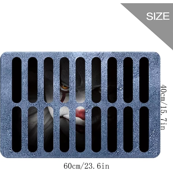 Läskig avlopps-clown dörrmatta, 3D Stereo Vision skräck dörrmatta, för H