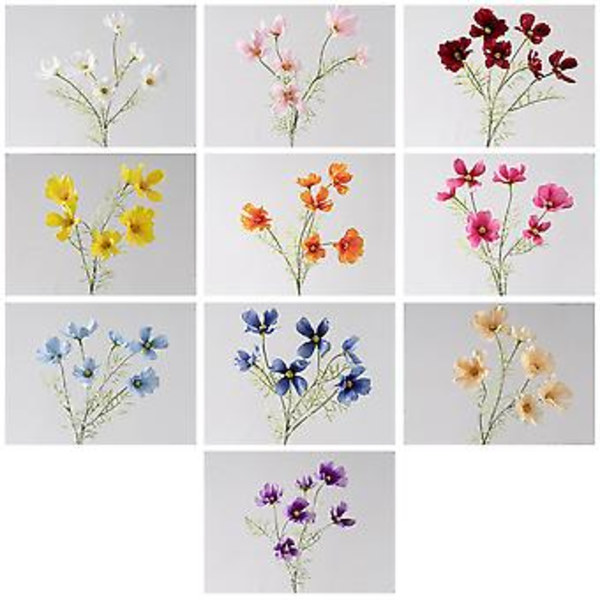 Kunstig plante, falsk blomsterbukett dekorasjon 1 stk (Tilfeldig farge)