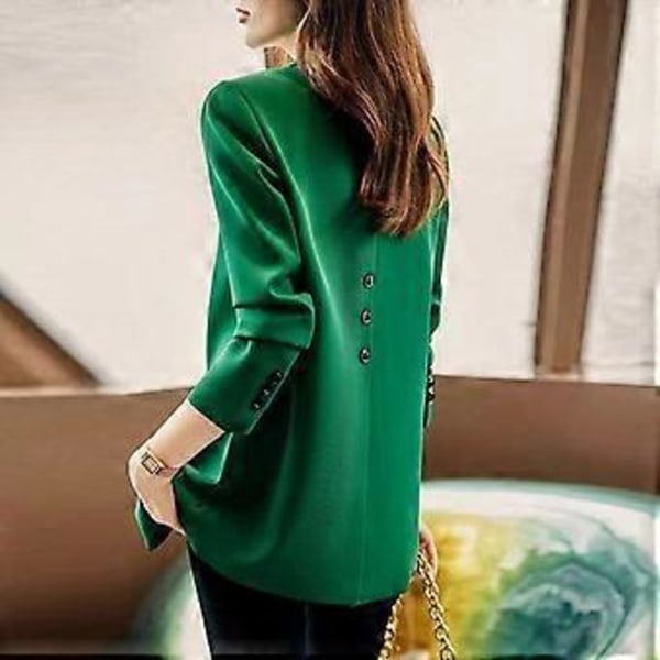 Stilig dameblazer for vår/høst (4XL grønn)
