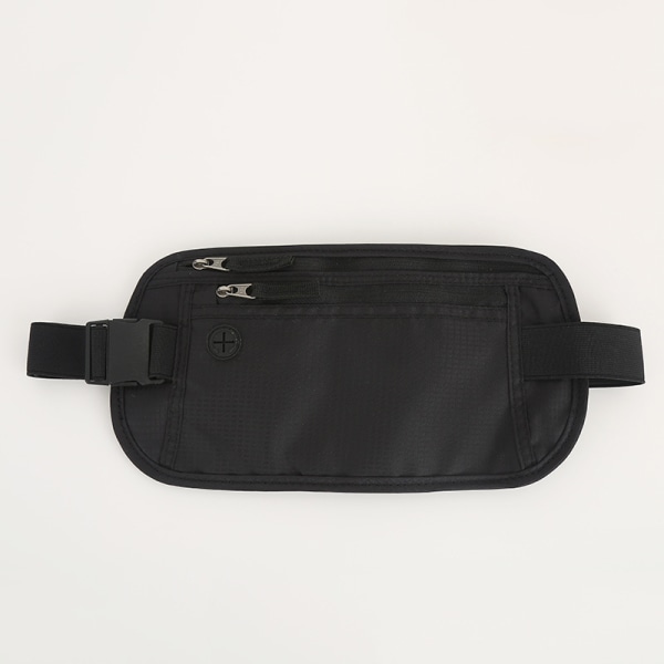 black 28cm Professional flat bum bag with RFID protection fo